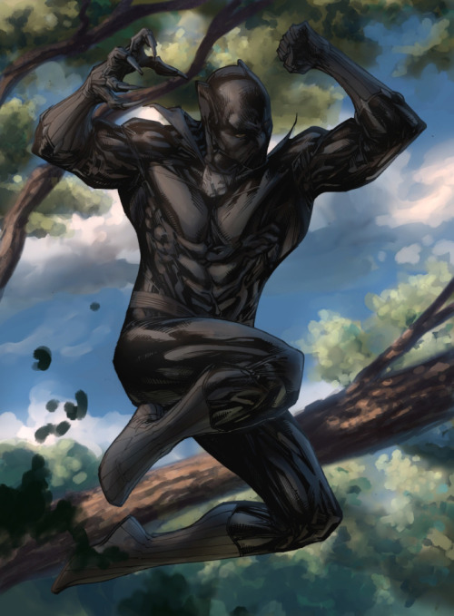 Black Panther fan artlineart by Spiderguilecolors by methe more I do digital painting, the more diff