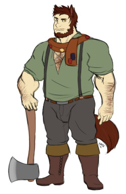 wkdart:half-orchunk‘s wolf-guy lumberjack Eldrik Valonskia, who is a cuteand is gonna be my bitch forever