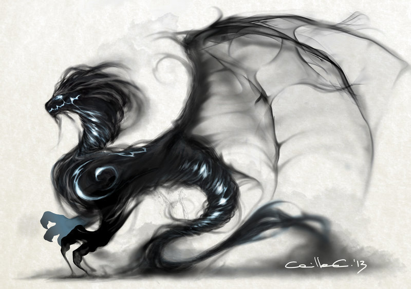 sinnephi:  Smoke Dragon by ~MillaMeh