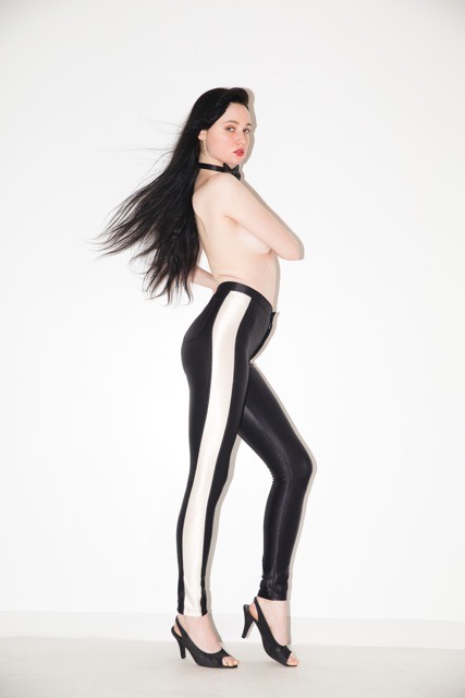 americanapparel:  Dana in the Two Tone Disco Pant by American Apparel. 