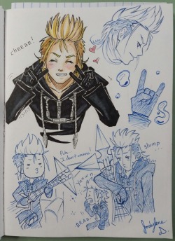 jauntyeyes: Demyx is back in my sketchbook!! He’s so much fun to draw.  Rock on, guys. 