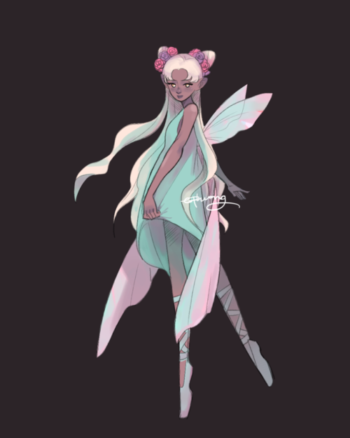 DMing a feywild campaign so I drew my girl as a fairy ✨✨