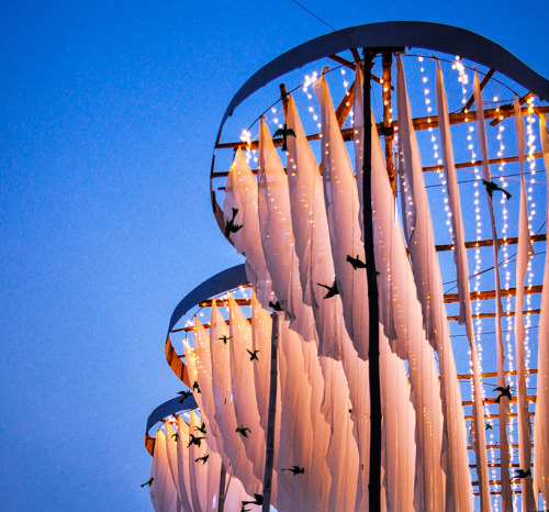 PAVILION OF CANOPIES / Abin Design StudioBuilt for a religious festival of a tribal community west o