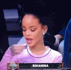 slyisalliam:  ovoaubrih:  Here’s a gif of Rihanna elegantly eating at a basketball game.   She is hot as fuck
