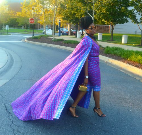 blackfashion: My Outfit for All Things Ankara Fashion Week 2015, Ankara Print Cape &amp; Capri J