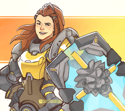 questionartbox:An engineer turned valiant squireThank you @ overwatch for Brigitte, her muscles, and