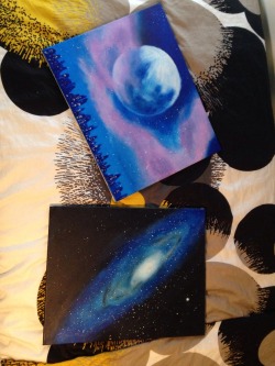 ohsatsune:  Full Moon Cityscape &amp; Galaxy Paintings by jenn satsune | #satsune 