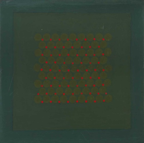 thatsbutterbaby:  Gastone Biggi (1925 - 2014), Variabile Verde 4, 1972.  Tempera on canvas,50 x 50 cm. 