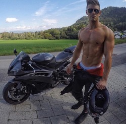 leatherfetishuk:  More of the boy and his toy 