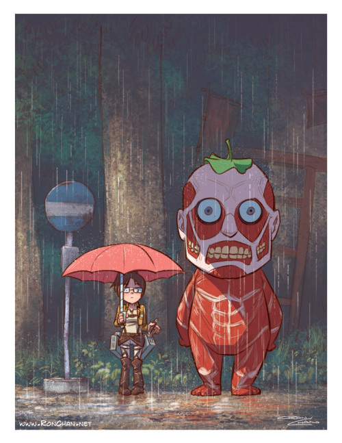 rondanchan:My Neighbor Titan! Or maybe Attack on Totoro?It appears I drew another Attack on Titan ma