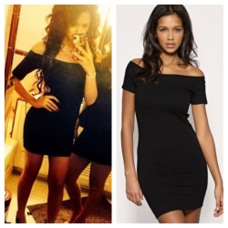 jasminevstyle:  Beauty in Black Ms. Jasmine V attended a friend’s birthday party last night wearing this Asos Bodycon dress. She looks gorgeous. She’s also wearing some black heels, which I’m on the lookout for now. :)  It’s sold out online, but