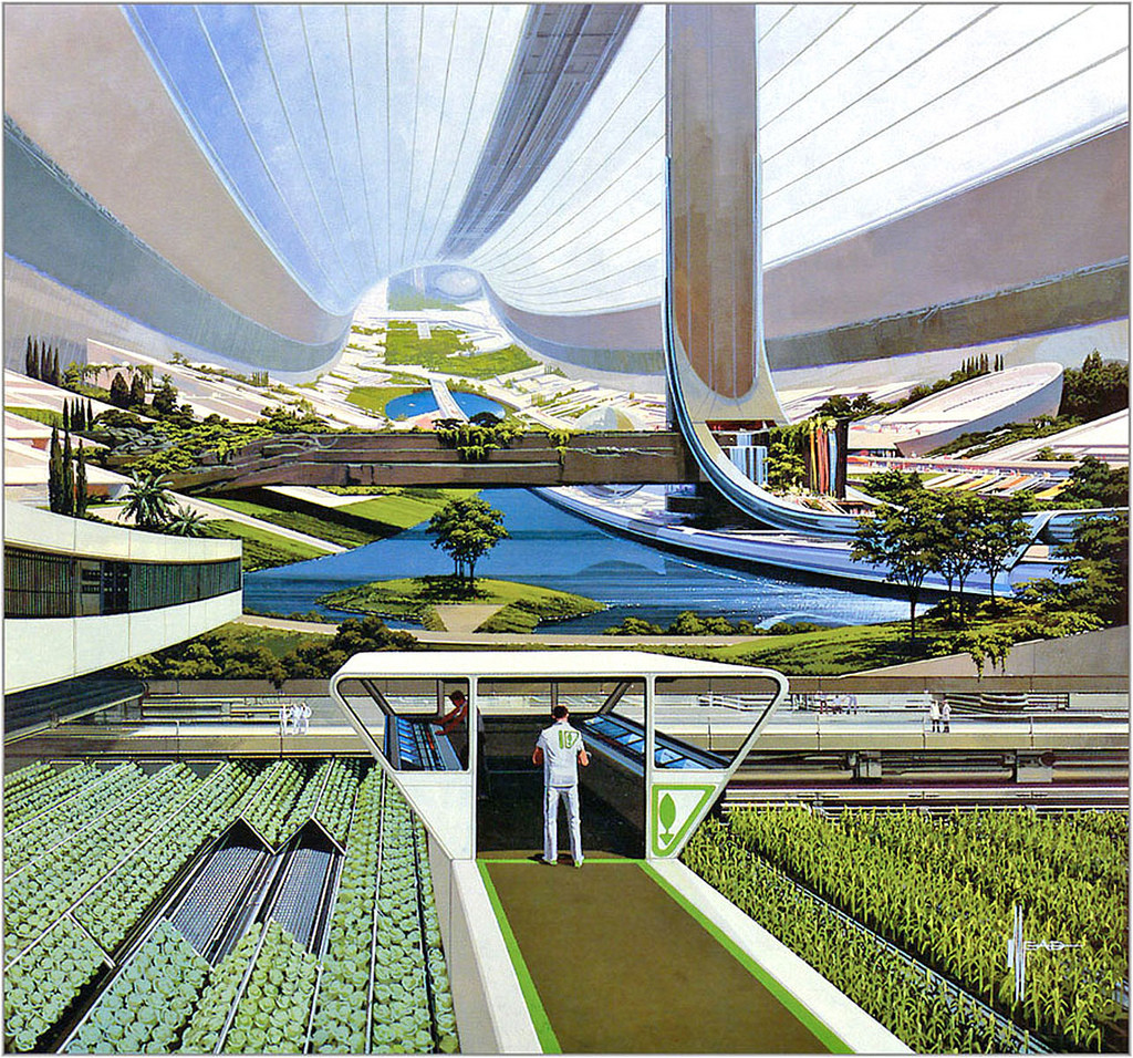 70sscifiart:  “Buildings now, like the Shard, Sir Norman Foster’s Gherkin, even