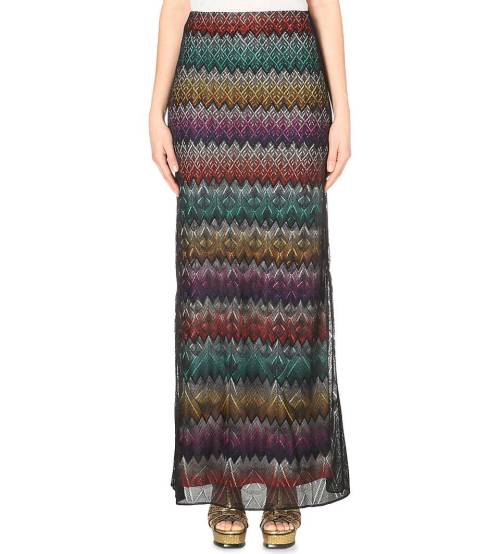 ombre-style: Layered knitted maxi skirt
