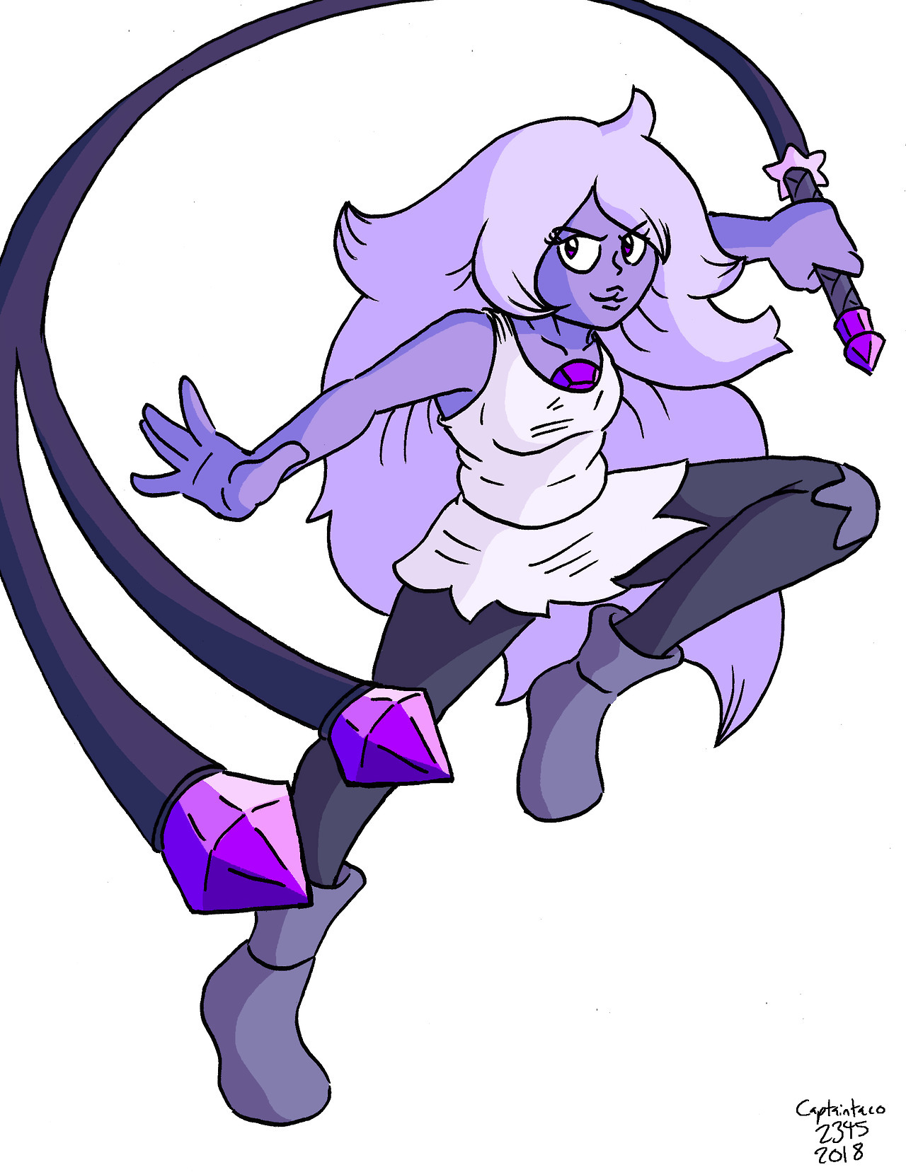 Amethyst from Steven Universe. I don’t draw her enough. Also, it feels weird to