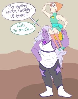 aitu:    Positively Pearlmethyst Day 6: Alternate Universe i don’t go in for a lot of au’s but i really wanted to draw “she big” amethyst, so here you go :) 