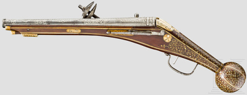 Engraved and bone mounted wheel-lock pistol, Southern Germany, circa 1580.from Hermann Historica