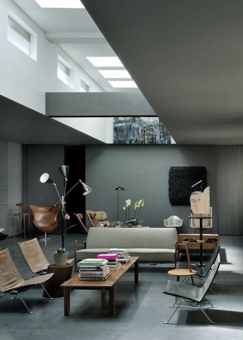 plastolux: Dark modern interiors#mid century, #architecture, #MCM, #modern, #design, #modernism