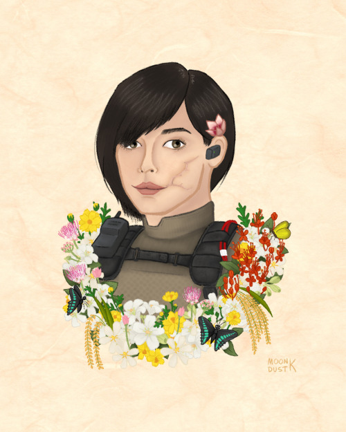 Here’s Aruni with some flowers that have signification in Thai context tie to her.You can read each 