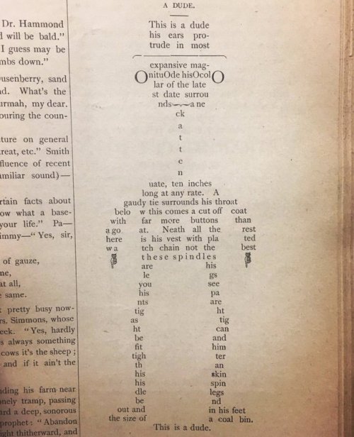 perchu:text-mode:“A dude”, 1886. Published in the poetry section of the January issue of The Undergr