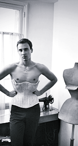 sisbblake8:   Gabriel Moginot x  So fucking sexy. I love a man in a corset. 
