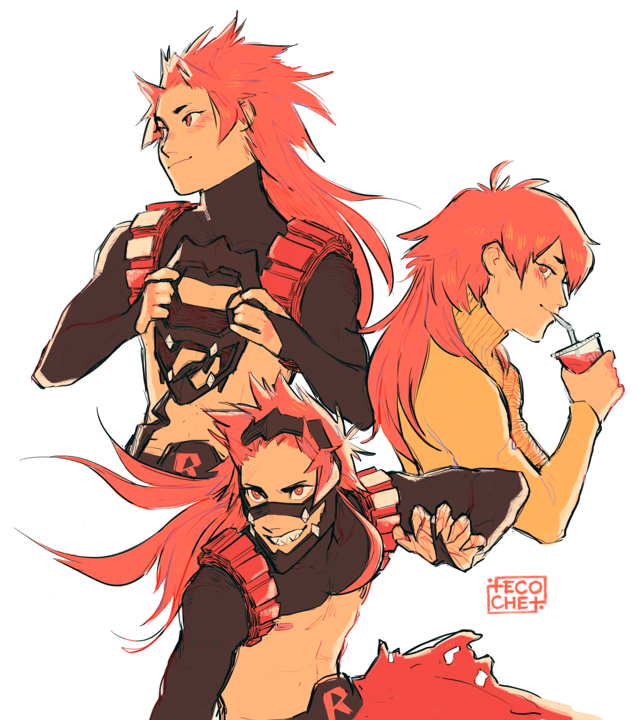 tecochet: headcanons of adult kirishima with long or short hair are a blessing but