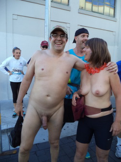 wtsthings:  nakeddanh:  Bay to Breakers is such fun! #publicnudity #BaytoBreakers  Nice cock, nice tits. 