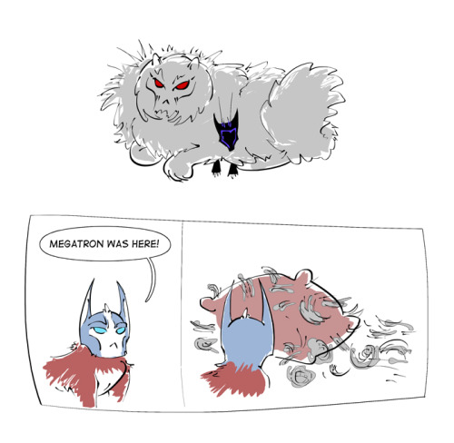 pollution-of-subterranean-waters:  Megatron as fluffy cat.I suddenly felt need for catformers.