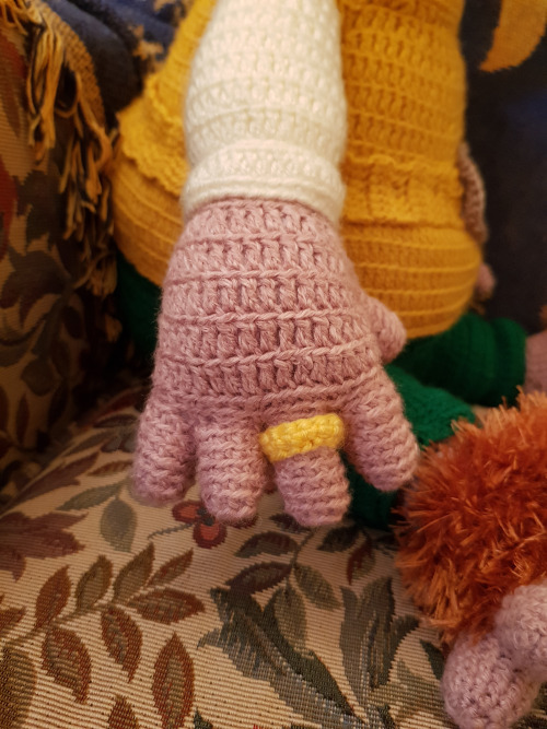 Crochet Bilbo Baggins which I made for my five-year-old daughter. She loves the Rankin/Bass animated