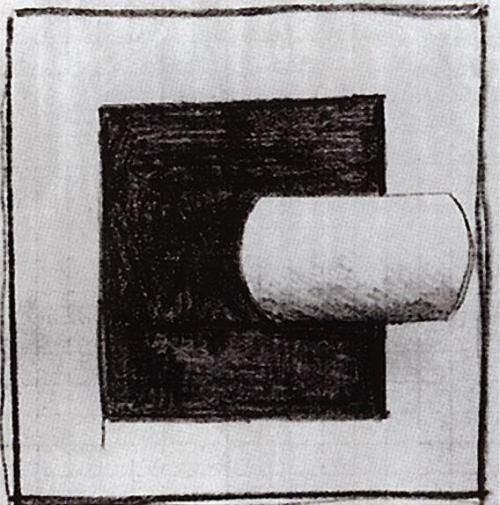 Black square and a white tube-shaped, Kazimir Malevich