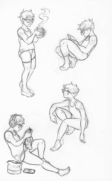 just some sketches of little moments of contentment, imagining what I will look like after top surge