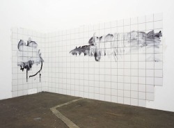 ruiard:Matias Faldbakken - Remainder VII Felt pencil on ceramic tiles mounted on wall, 96 x 231 in. / 243 x 587 cm, 2009