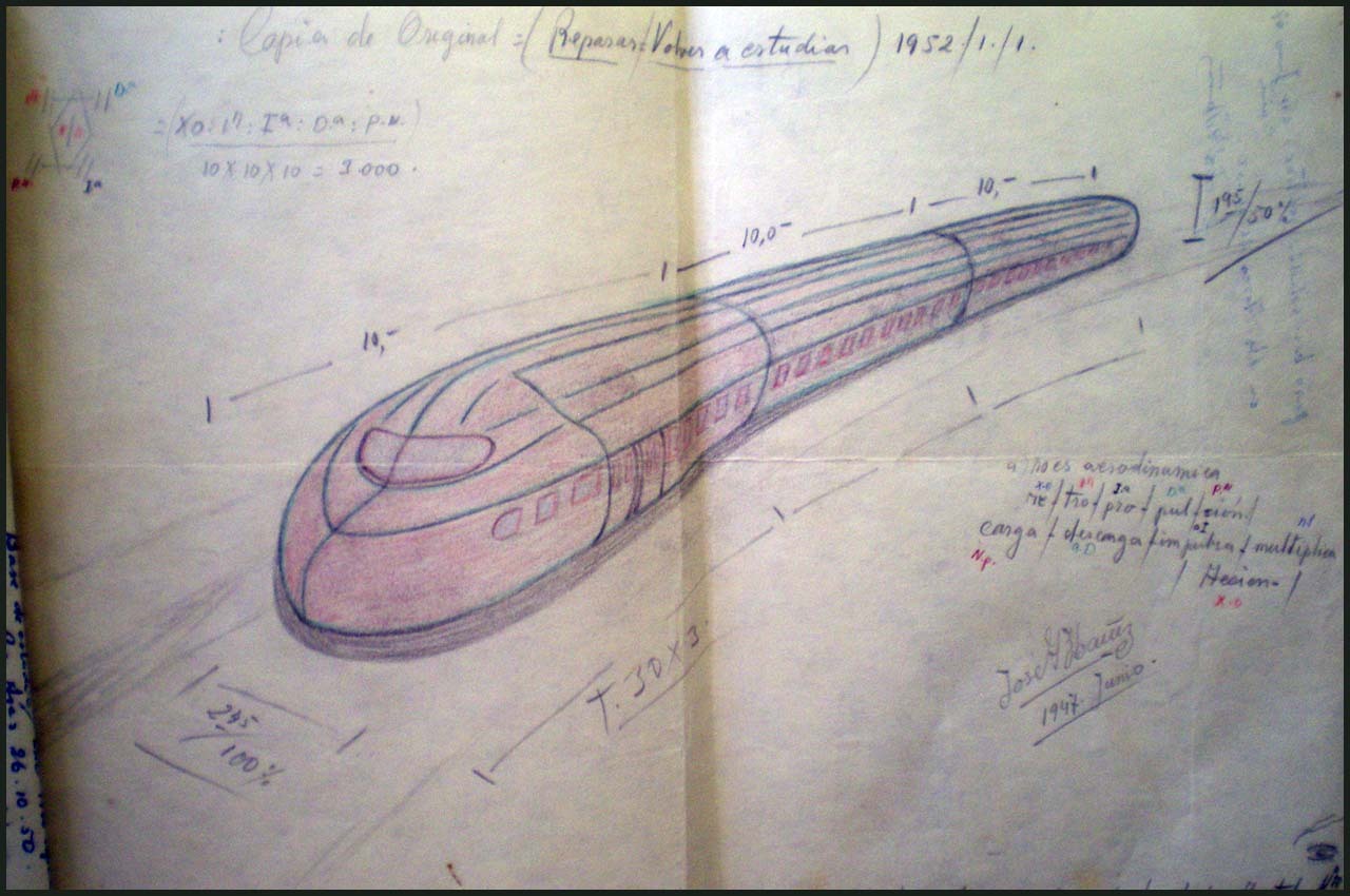 “Tren bala” Se revisaron unas 500 cartas con propuestas que le gente le envió tras un pedido hecho en 1951 desde la Presidencia. Cohetes, ovnis y un tren bala, entre los inventos que le ofrecieron a Perón. ( Archivo General de la Nación)