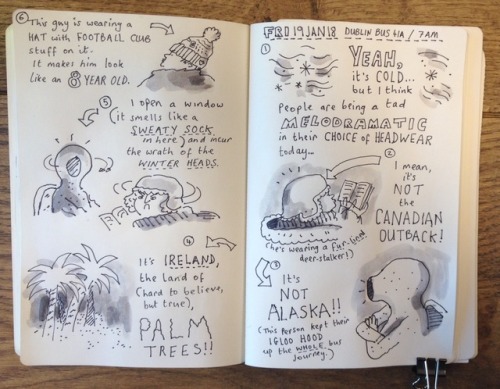 This week&rsquo;s round-up of sketches from my #DublinBus commute, minus a day due to migraine.   #s