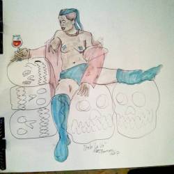 Drawing Jolie La Vie at Dr.  Sketchy’s