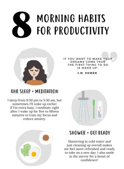 eintsein:  Hey guys, so I’ve seen some posts around about daily routines so I thought I’d share my own. I consider myself to be great at being productive even early in the morning, and here’s how I achieve that. Hope this is helpful, and feel free