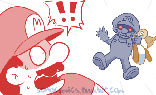 sonocomics: I know it’s just a game mechanic, but I like to imagine Shadow Mario being forced 