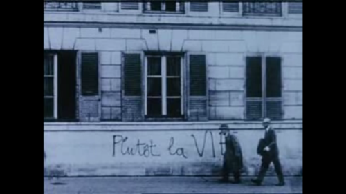 thesoviette:  Documentary footage of May 68 graffiti, from Jean-Luc Godard and Jean-Pierre Gorin’s Dziga Vertov Group, Un film comme les autres, 1968. 