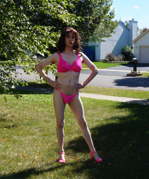sissy-erica - Outside my house.  Do you think the neighbors saw? ...