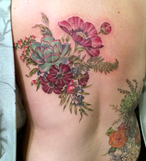 Finished this arrangement yesterday - as part of a larger composition on a back.  A few more pieces 
