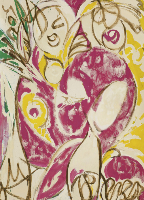 Lee Krasner, Sun Woman 1, 1957signedoil on canvas97 ¼ by 70 ¼ in. 247 by 178.4 cm.Soth