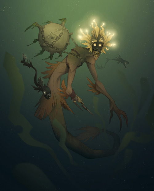 coconutmilkyway:Angler junkfish cause I MISS THE MERMAID AU A lot of deep sea fishies have fun bio l