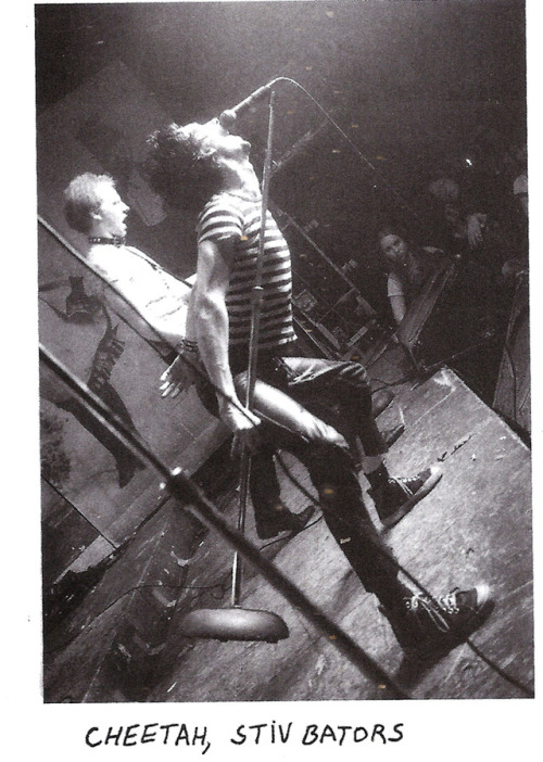 Dead Boys: Cheetah Chrome and Stiv Bators at Punk&rsquo;s Benefit Show at CBGBs, photo Godlis, 1977