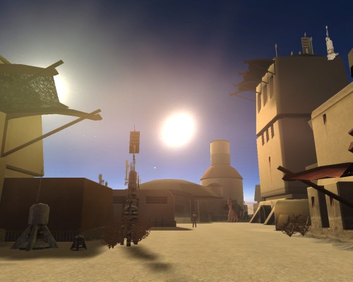 lesbianatris:   Tatooine (pronounced /tætu'in/; Jawaese: Tah doo Een e) was a desert world and the first planet in the binary Tatoo star system. It was part of the Arkanis sector in the Outer Rim Territories. It was inhabited by poor locals who mostly