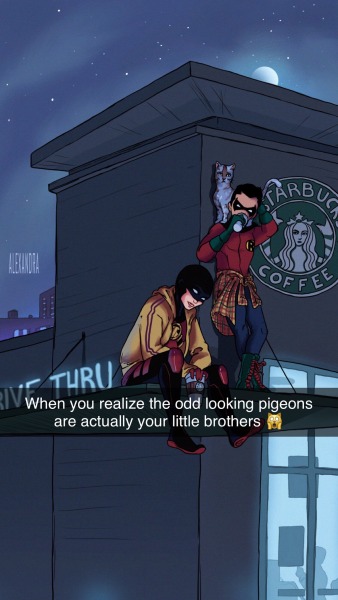 ghostpainters:Snapchats from Nightwing Dick Grayson being the annoying big brother everyone loves 🤣