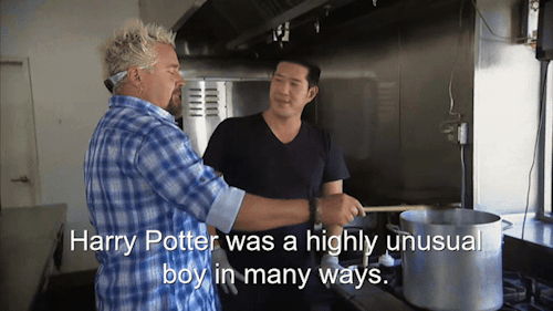 33% sure it's a man and a woman cooking. Caption: Harry Potter was a highly unusual boy in many ways.
