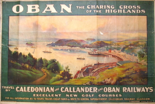 Vintage Scotland travel poster for the Caledonian &amp; Callander &amp; Oban Railways ca. 1920s adve