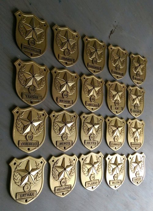 Militia badges made for the Lorian Trust LARP system. #larp #LARPing #loriantrust #LT