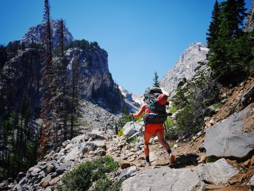 Approach to climb The Grand Teton