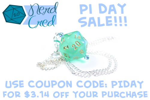 In honor of Pi Day we’re having a SALE!!! Use Coupon Code : PIDAY for $3.14 off your purchase!!!Toda