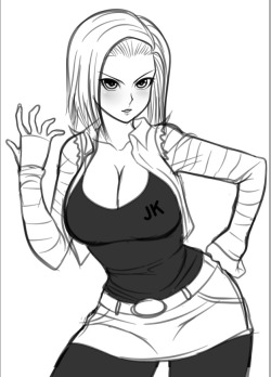 jadenkaiba: Sketch Time with Android 18 :) hope she will be in